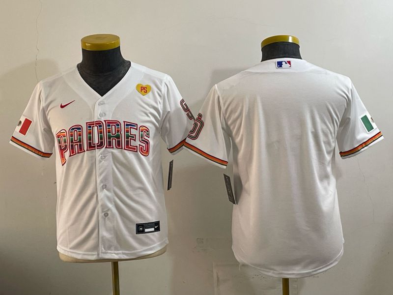 Youth 2026 San Diego Padres Blank White Game Nike MLB Jersey style 02->youth mlb jersey->Youth Jersey